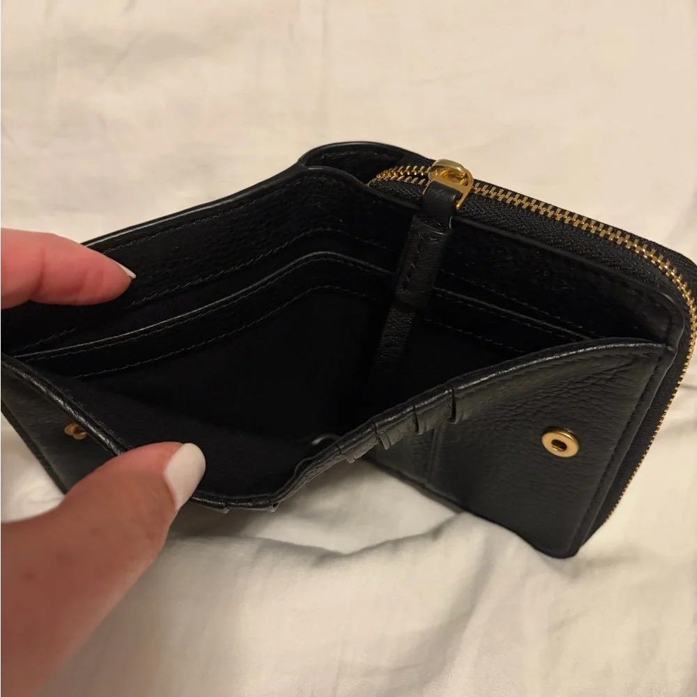 Tory Burch Black Pebbled Leather Wallet - Picture 3 of 4